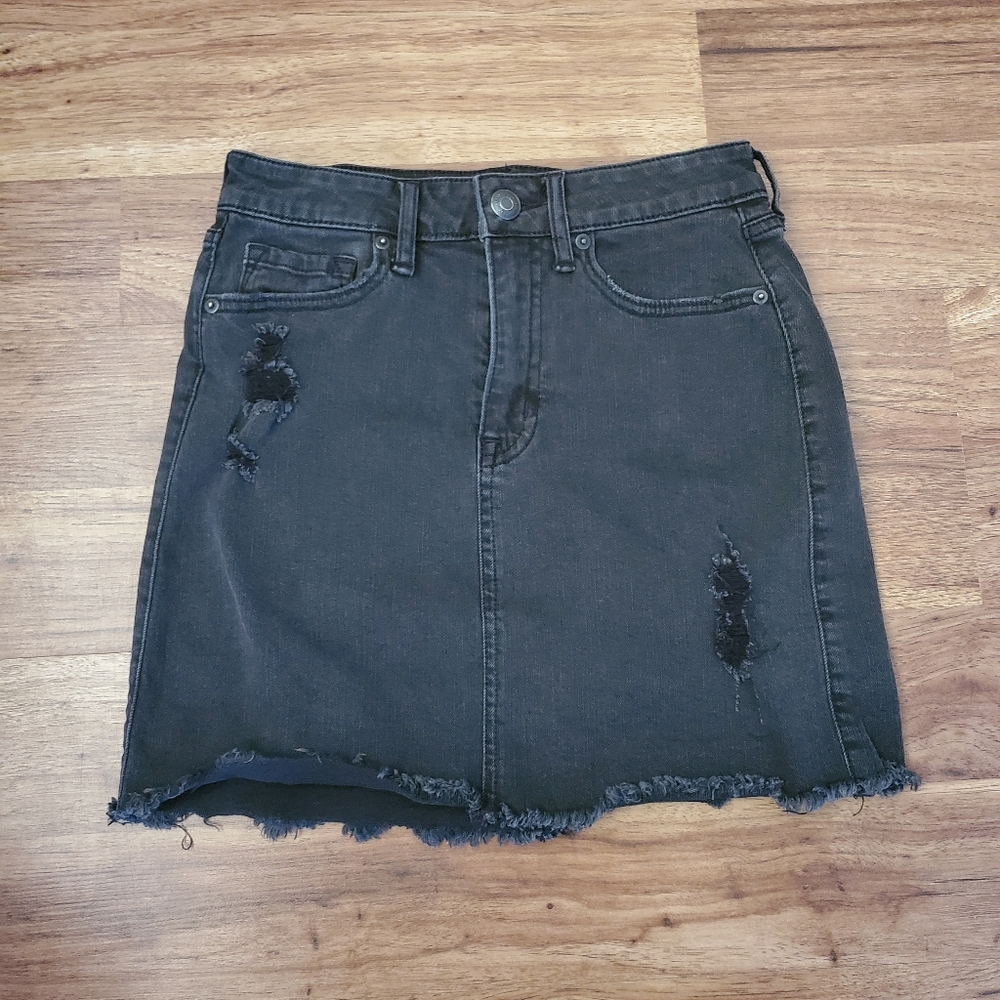 Aero Black Jean Skirt Size 0 High Rise